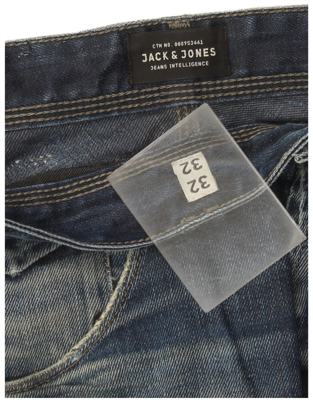 Jack & Jones Mens Straight Jeans W32 L32 Blue Cotton