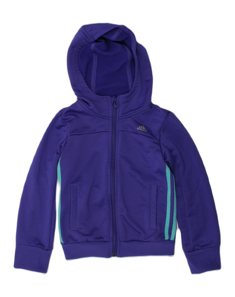 ADIDAS Girls Hooded Tracksuit Top Jacket 7-8 Years XS Purple Polyester | Vintage Adidas | Thrift | Second-Hand Adidas | Used Clothing | Messina Hembry 