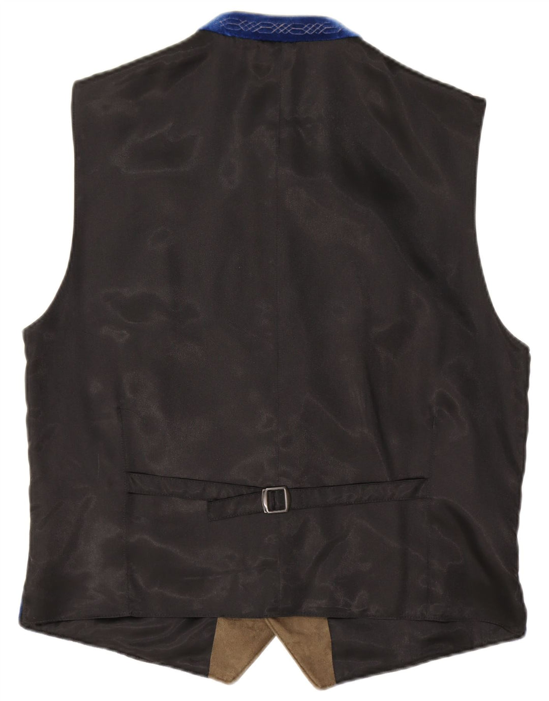 Mens Velvet Waistcoat Medium Blue Cotton