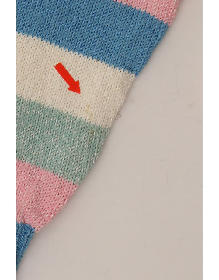 VINTAGE Womens Boat Neck Jumper Sweater UK 14 Medium Multicoloured Striped Vintage Vintage and Second-Hand Vintage from Messina Hembry 
