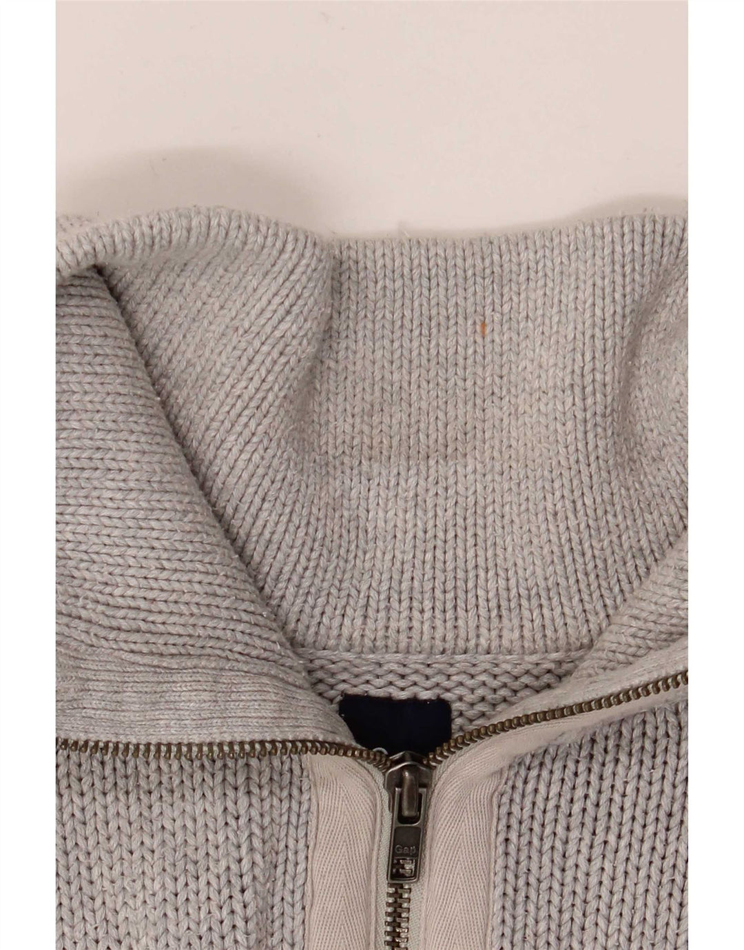Gap Mens Zip Neck Jumper Sweater XL Grey Cotton