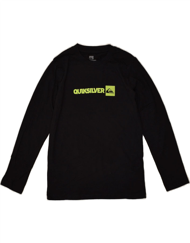 QUIKSILVER Boys Graphic Top Long Sleeve 9-10 Years Black Cotton | Vintage Quiksilver | Thrift | Second-Hand Quiksilver | Used Clothing | Messina Hembry 