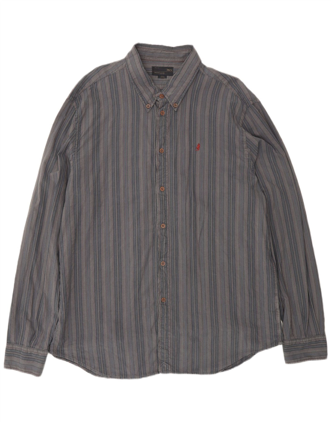 Marlboro Classics Mens Shirt 4XL Blue Striped