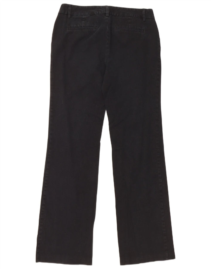 EDDIE BAUER Womens Straight Suit Trousers US 8 Medium W32 L33 Black Cotton