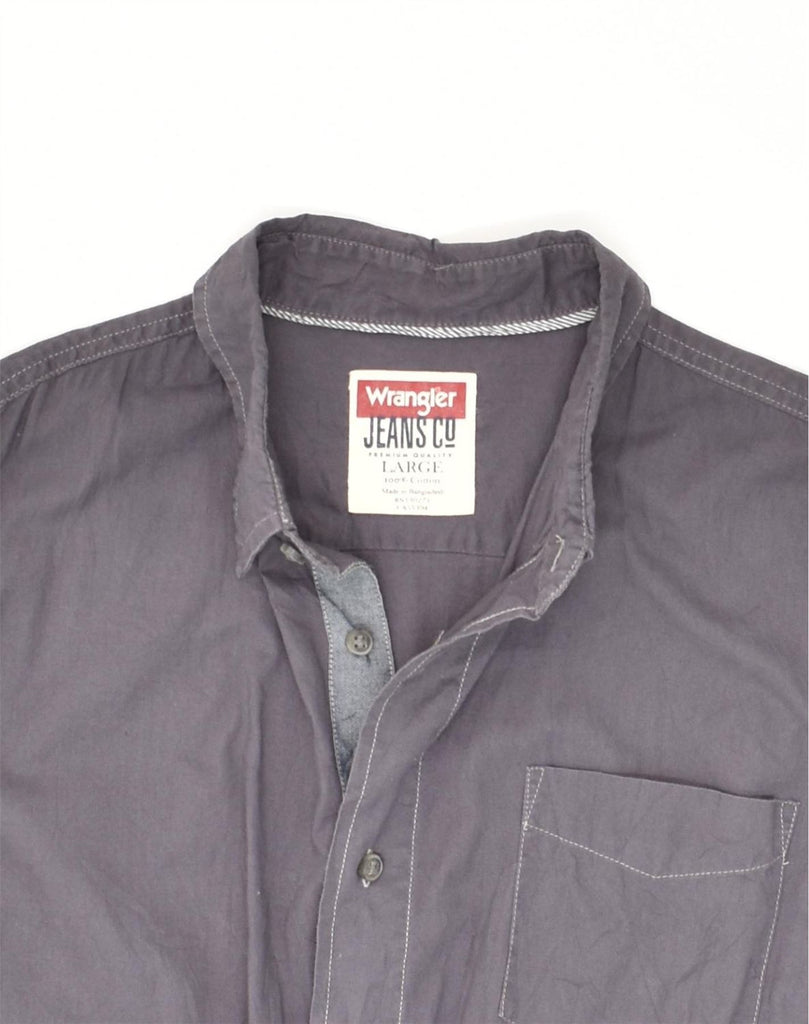 WRANGLER Mens Shirt Large Grey Cotton | Vintage Wrangler | Thrift | Second-Hand Wrangler | Used Clothing | Messina Hembry 