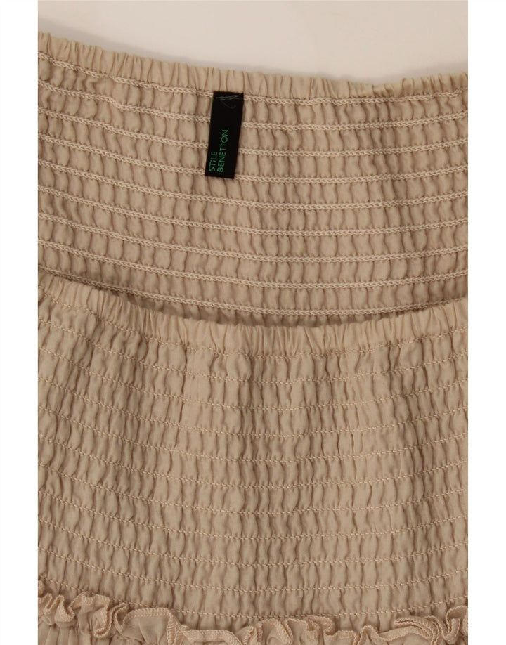 BENETTON Womens A-Line Skirt W26 Small Beige Vintage Benetton and Second-Hand Benetton from Messina Hembry 