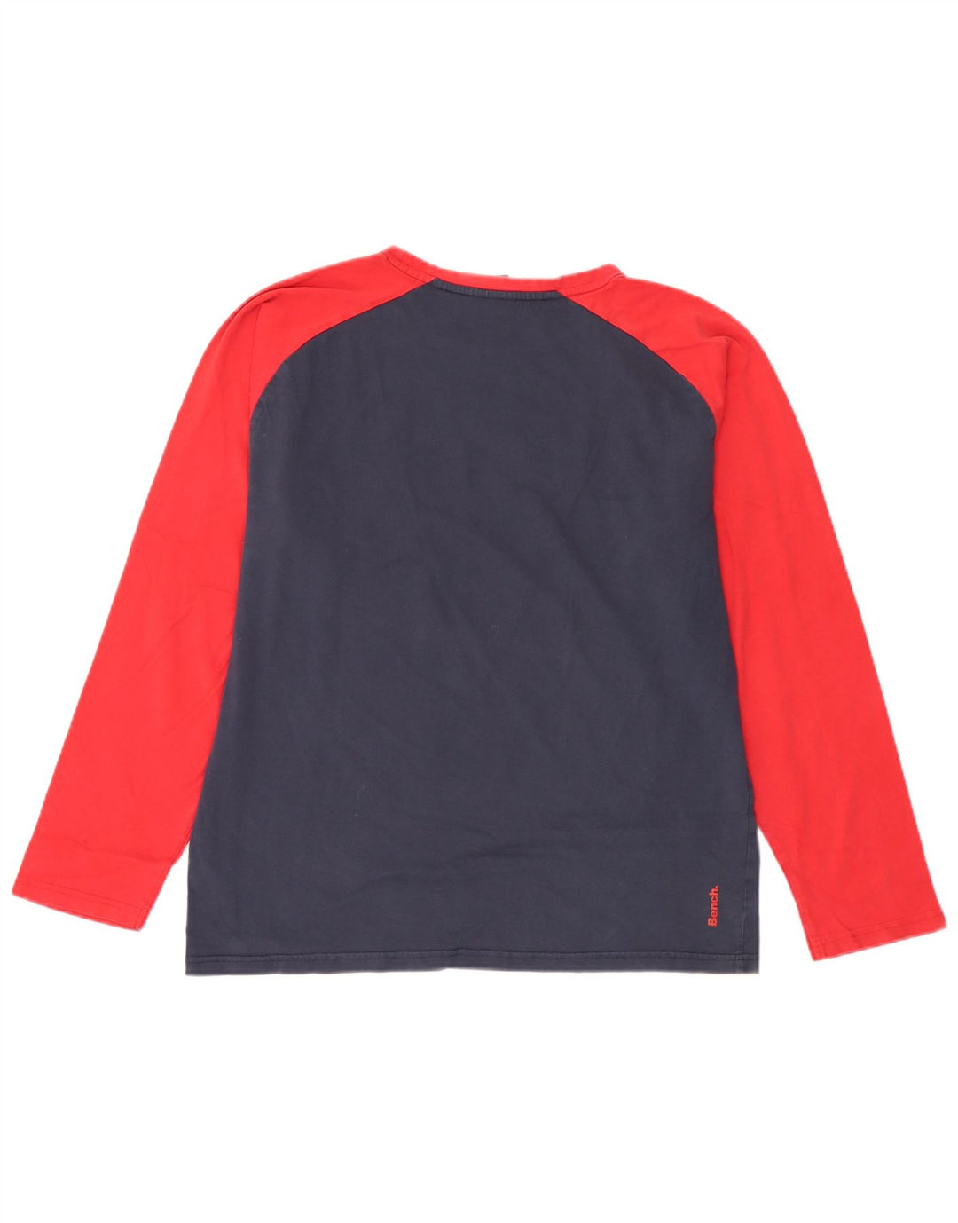 Bench Mens Graphic Top Long Sleeve XL Navy Blue Colourblock Cotton