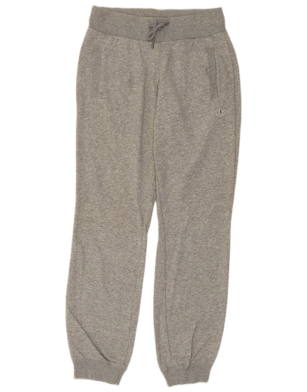 Adidas Womens Tracksuit Trousers Joggers UK 12 Medium Grey Cotton