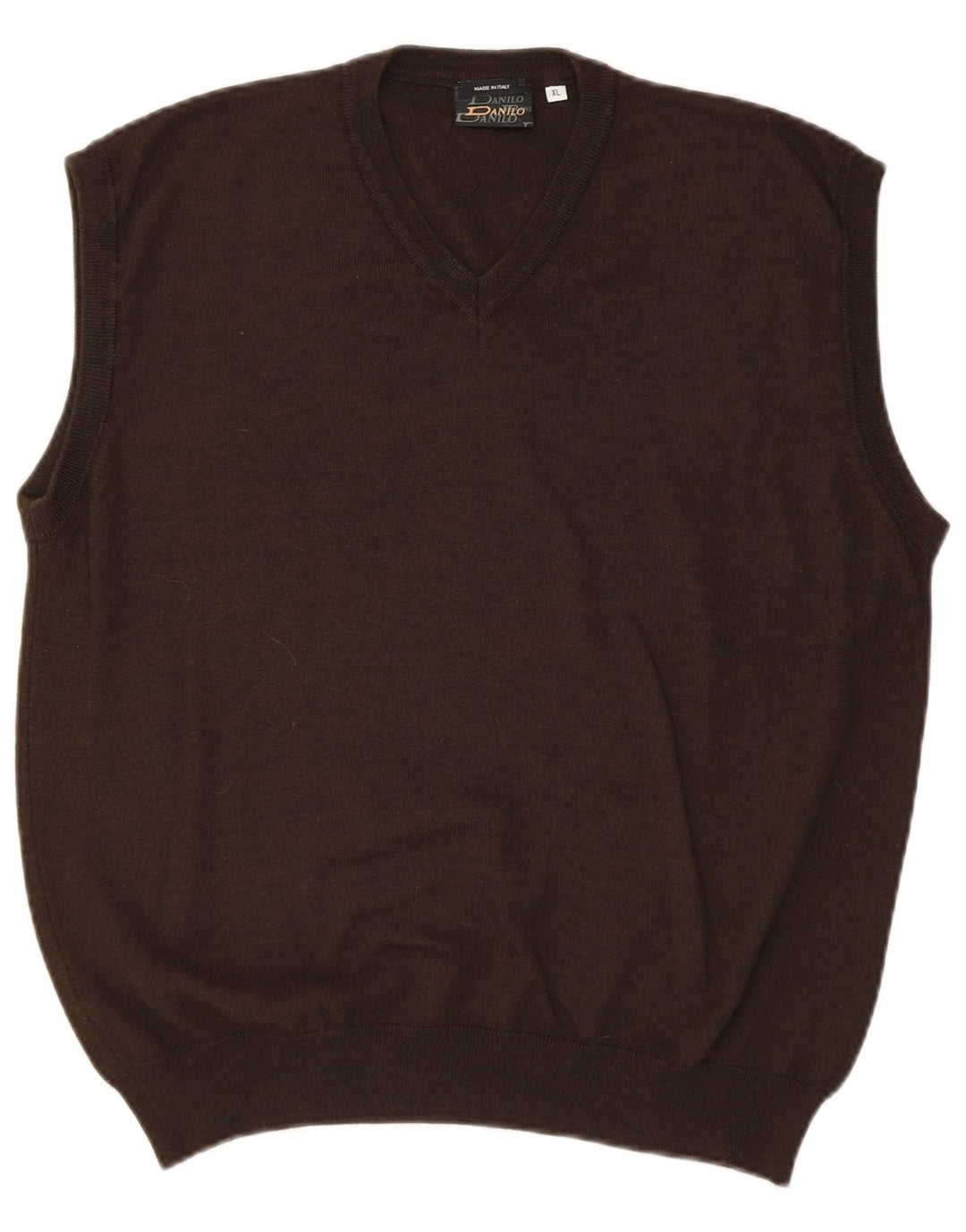 DANILO Mens Vest Tank Top XL Brown Wool