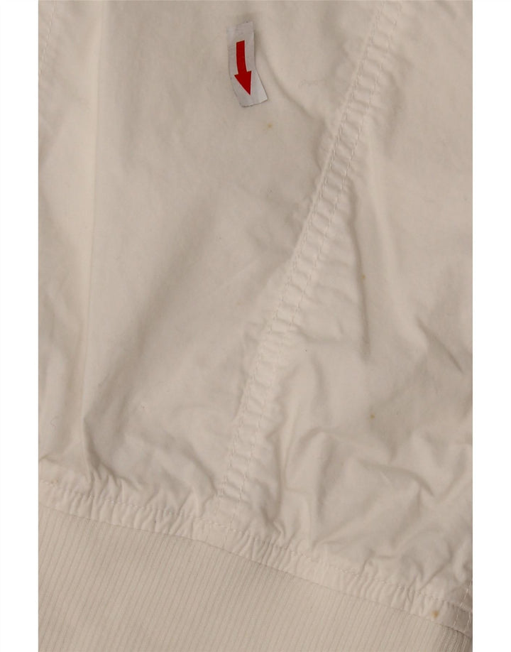 Sergio Tacchini Womens Crop Bomber Jacket UK 10 Small White Polyester