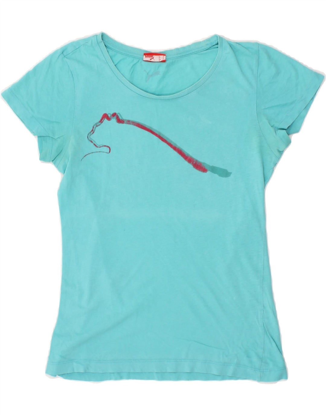PUMA Womens Graphic T-Shirt Top UK 10 Small Blue Vintage Puma and Second-Hand Puma from Messina Hembry 