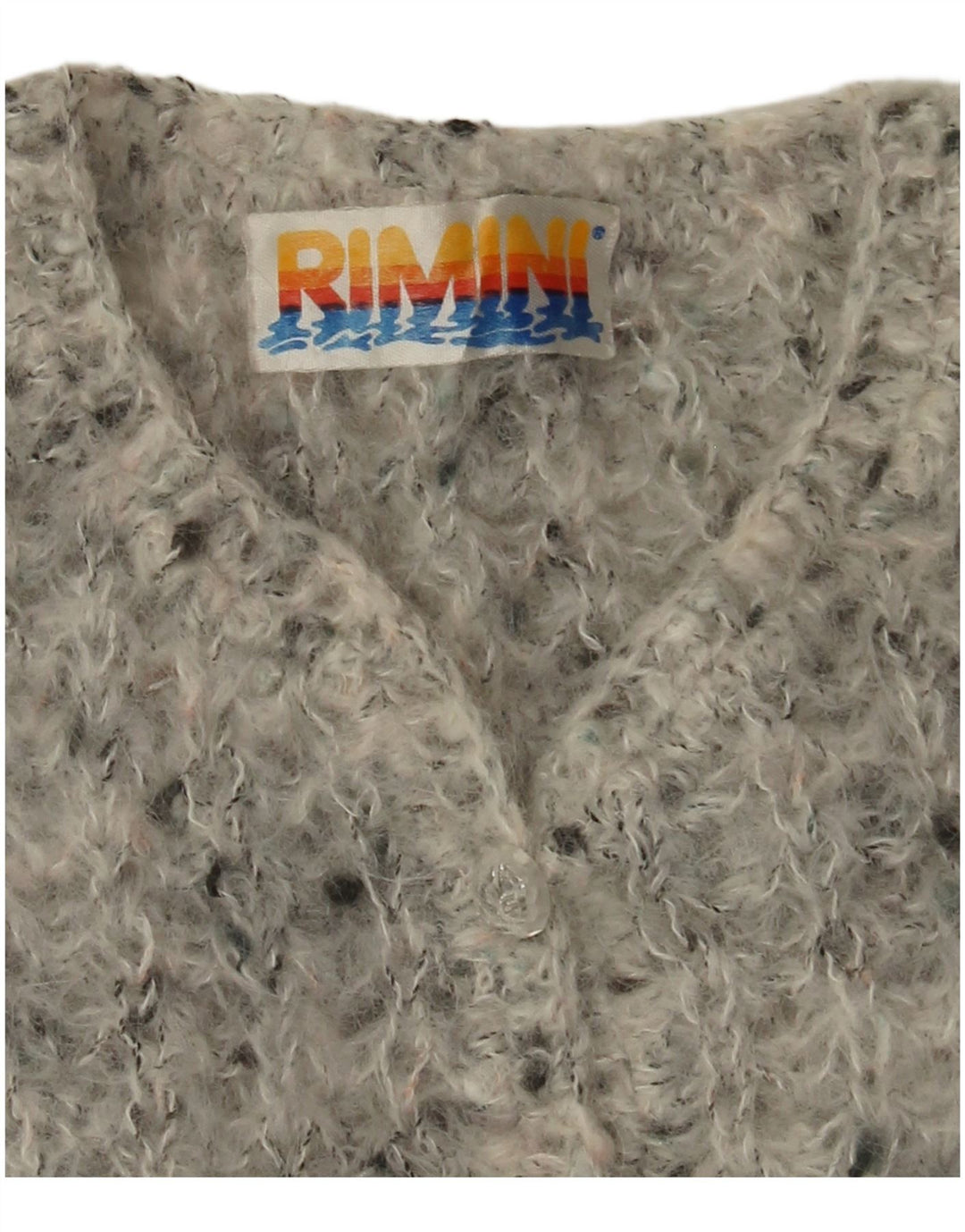 VINTAGE Womens Oversized Cardigan Sweater UK 18 XL Grey Flecked