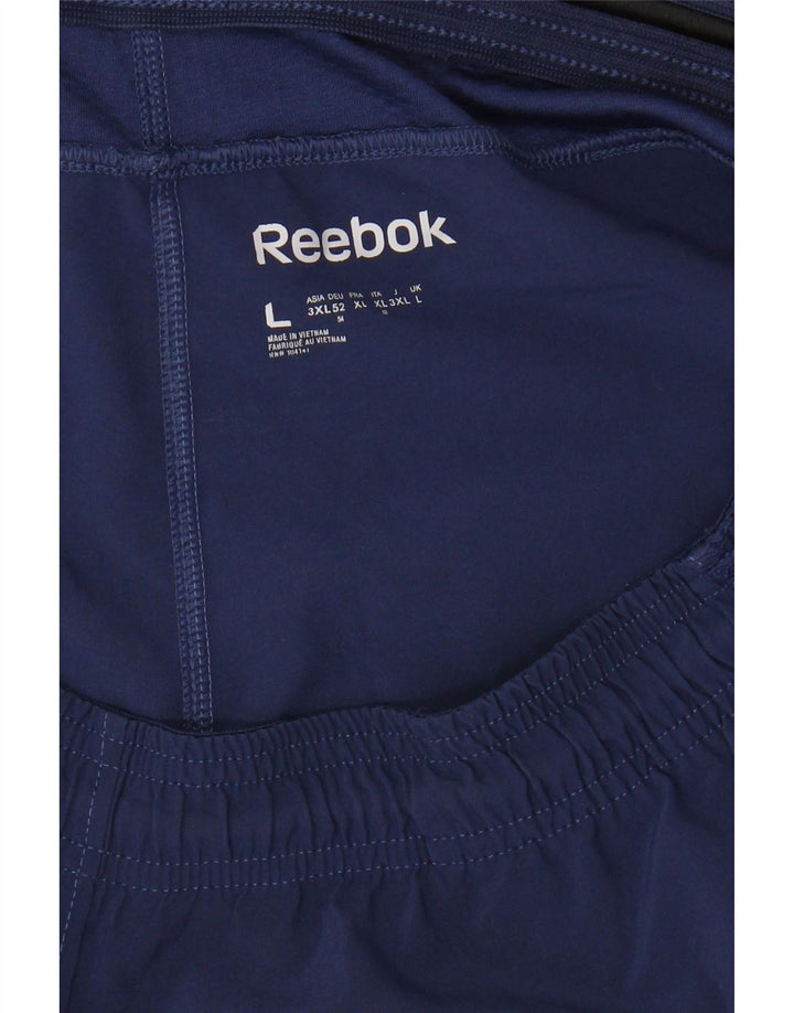 REEBOK Mens Sport Shorts Large  Navy Blue Polyester