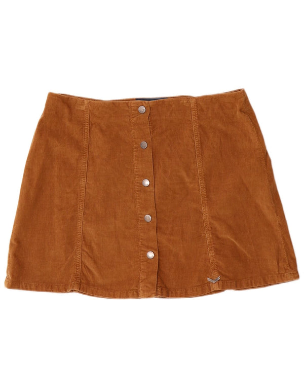 Superdry Womens Low Waist Mini Corduroy Skirt Large W34 Brown Cotton