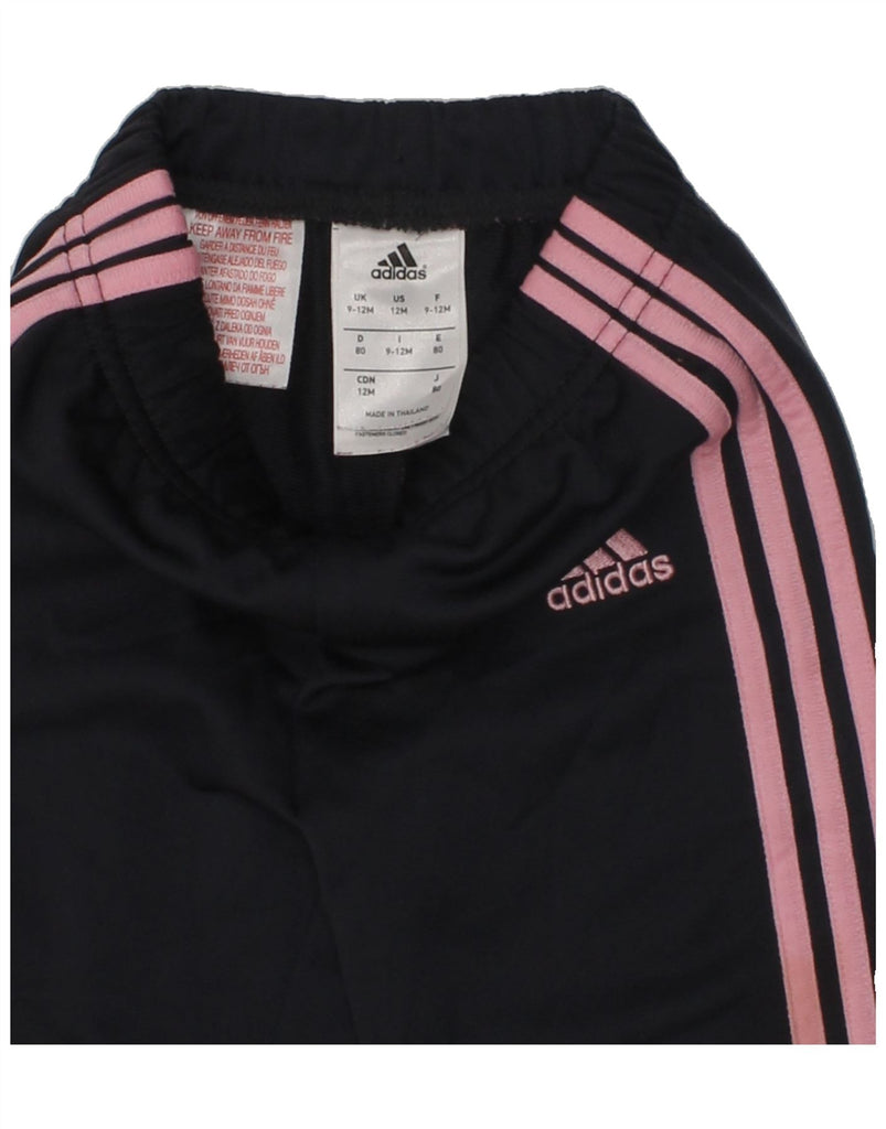 ADIDAS Baby Girls Trousers 9-12 Months Black Polyester | Vintage Adidas | Thrift | Second-Hand Adidas | Used Clothing | Messina Hembry 