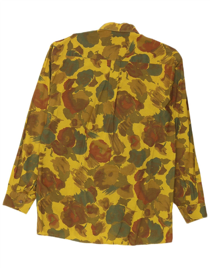Casa Moda Mens Shirt Size 38 Medium Green Floral Viscose