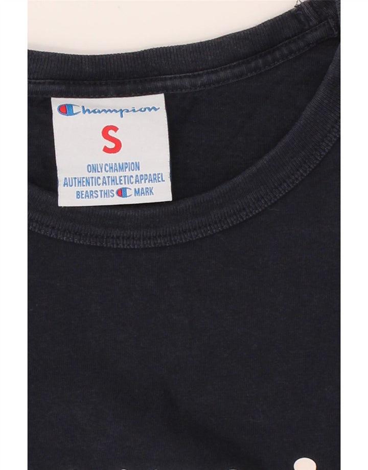 CHAMPION Mens Graphic T-Shirt Top Small Navy Blue Cotton Vintage Champion and Second-Hand Champion from Messina Hembry 