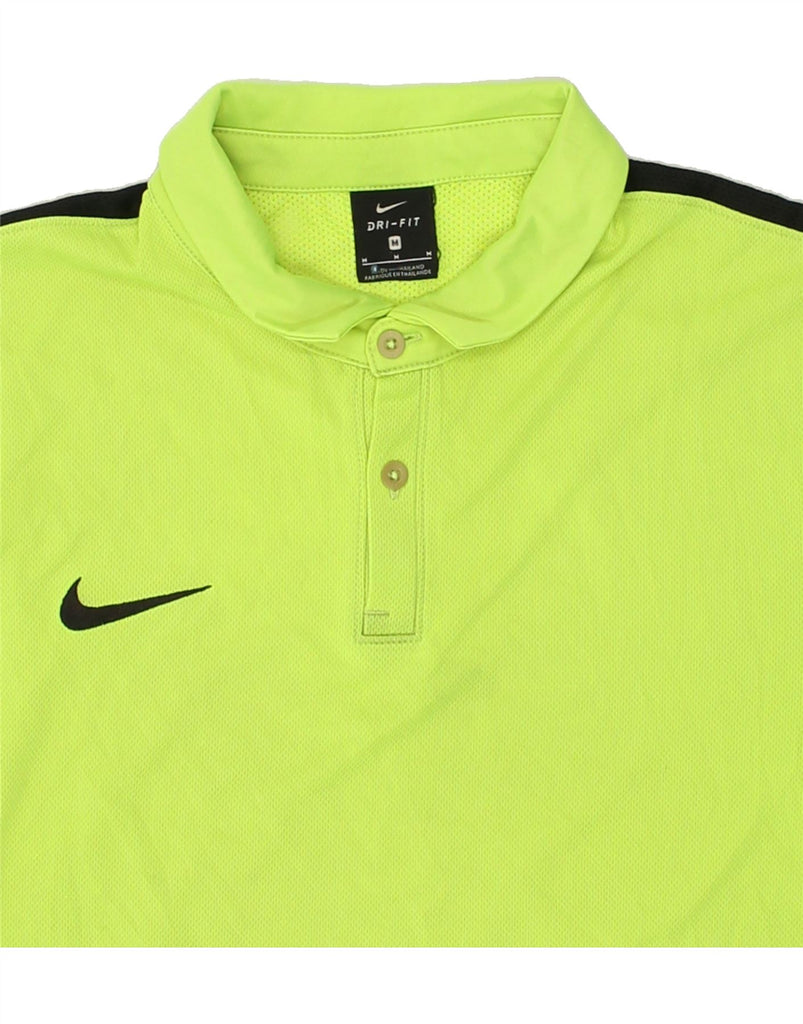 NIKE Mens Dri Fit Polo Shirt Medium Green Colourblock Polyester | Vintage Nike | Thrift | Second-Hand Nike | Used Clothing | Messina Hembry 