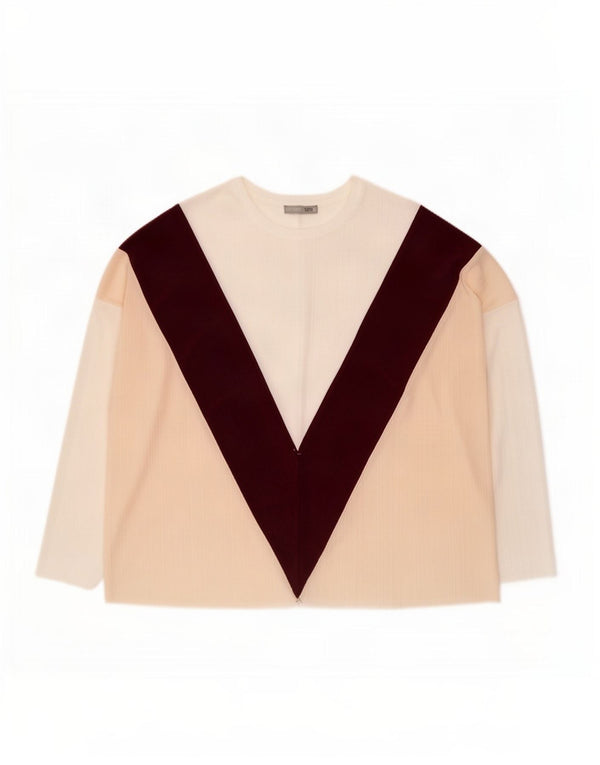 Zara Womens Oversized Top 3/4 Sleeve UK 14 Medium Multicoloured Colourblock
