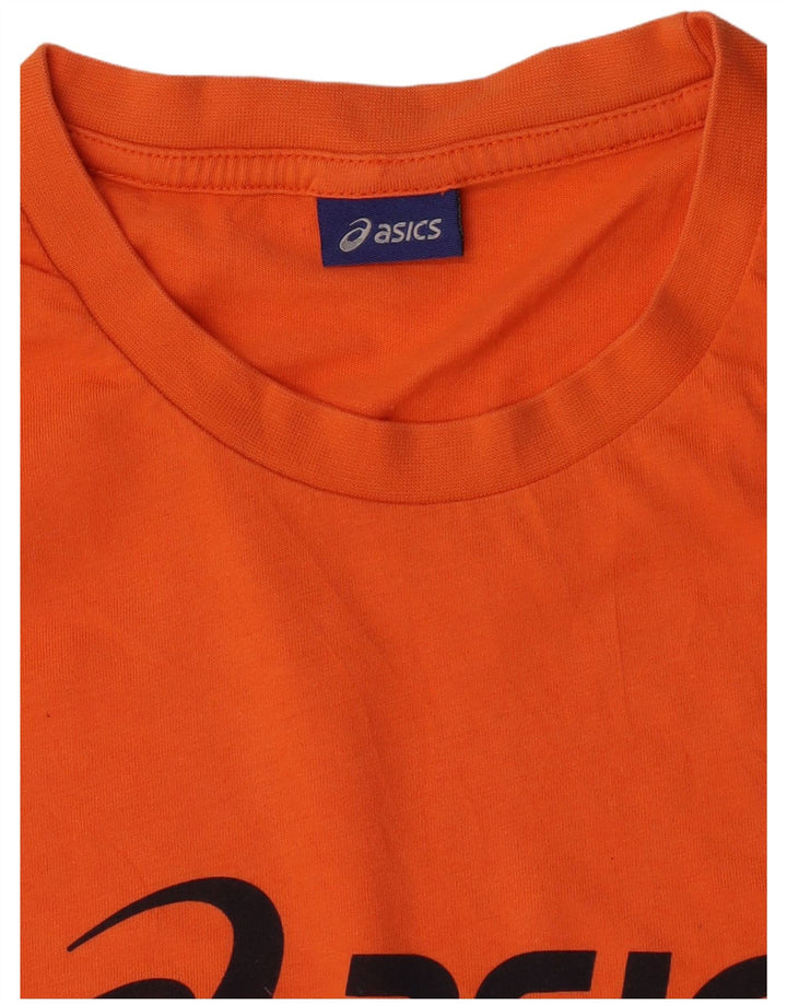 Asics Mens Graphic T-Shirt Top XL Orange Cotton