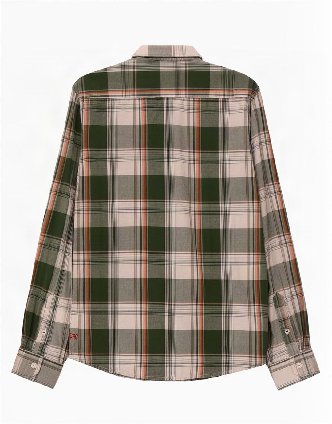 Jack & Jones Mens Flannel Shirt Large Green Plaid Cotton