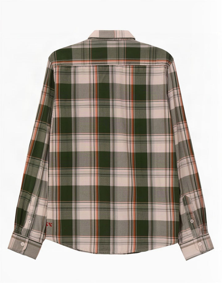 Jack & Jones Mens Flannel Shirt Large Green Plaid Cotton