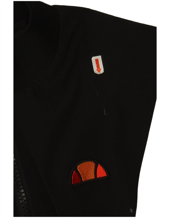 Ellesse Womens Crop Tracksuit Top Jacket UK 10 Small Black Colourblock