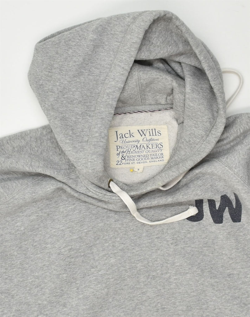 JACK WILLS Mens Graphic Hoodie Jumper Small Grey Cotton | Vintage Jack Wills | Thrift | Second-Hand Jack Wills | Used Clothing | Messina Hembry 