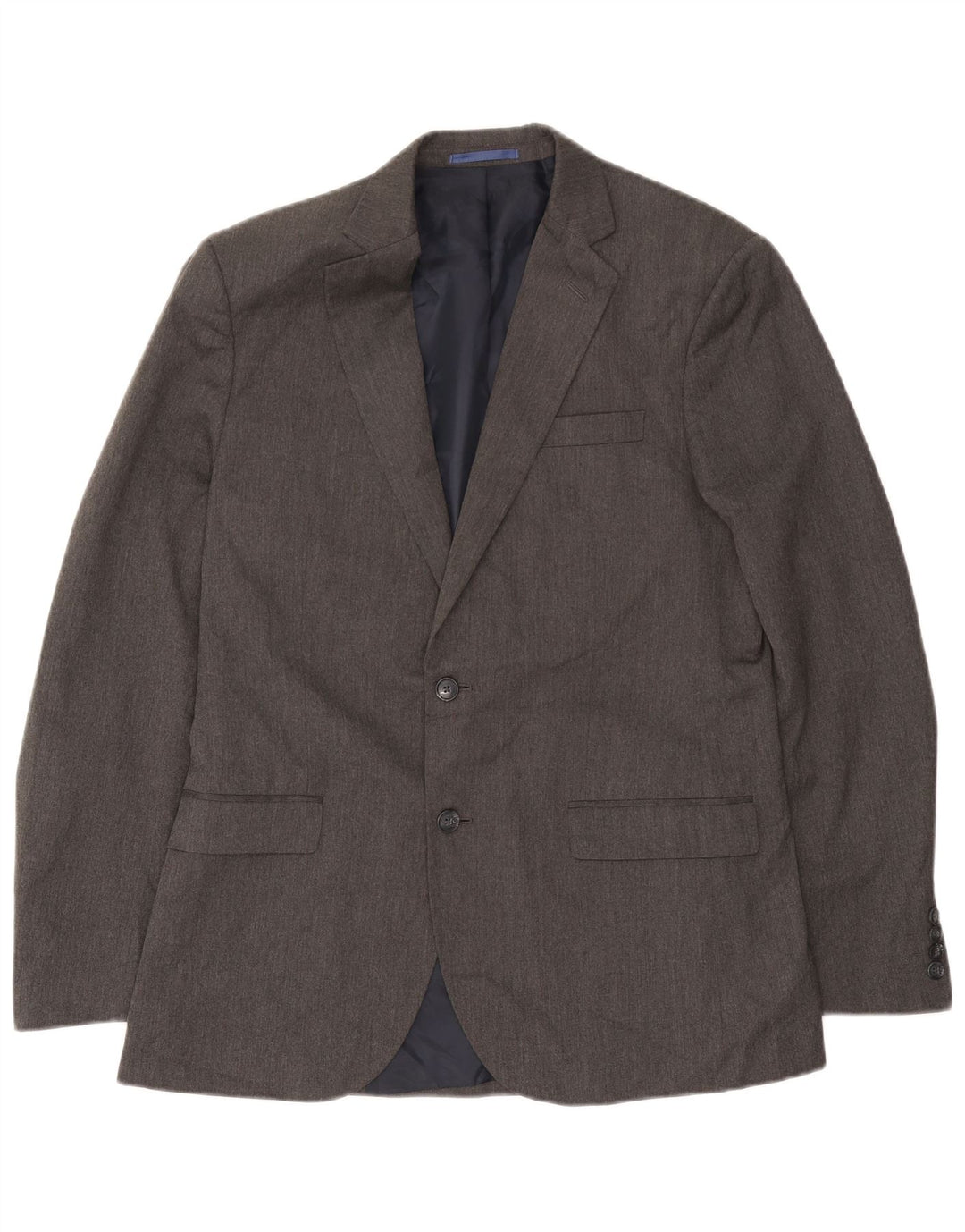 Marks & Spencer Mens 2 Button Blazer Jacket UK 40 Large Grey Polyester