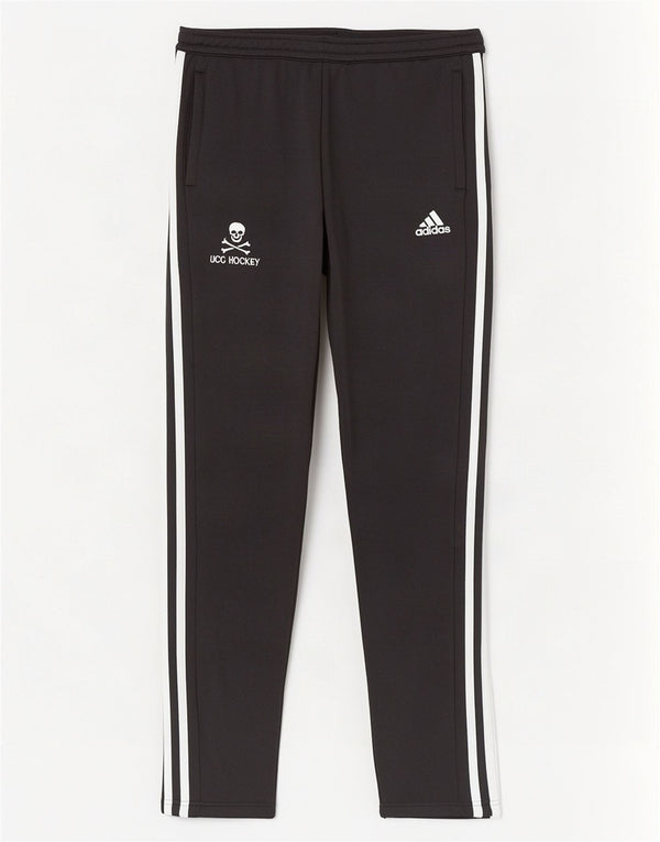 Adidas Womens UCC Hockey Tracksuit Trousers UK 8/10 Small Black Polyester
