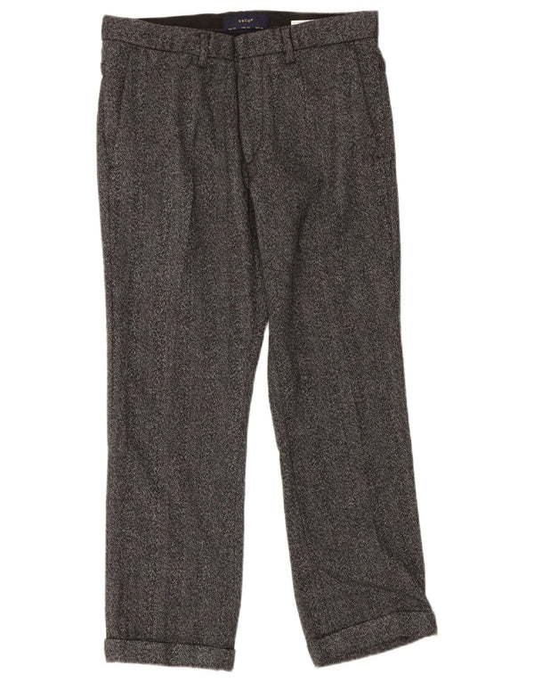 Celio Womens Pegged Suit Trousers EU 42 Large W33 L26 Grey Herringbone