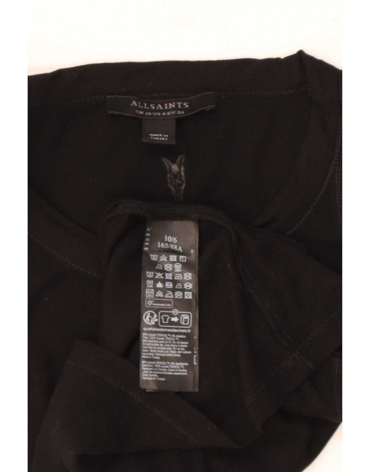 All Saints Womens Vest Top UK 10 Small Black Lyocell