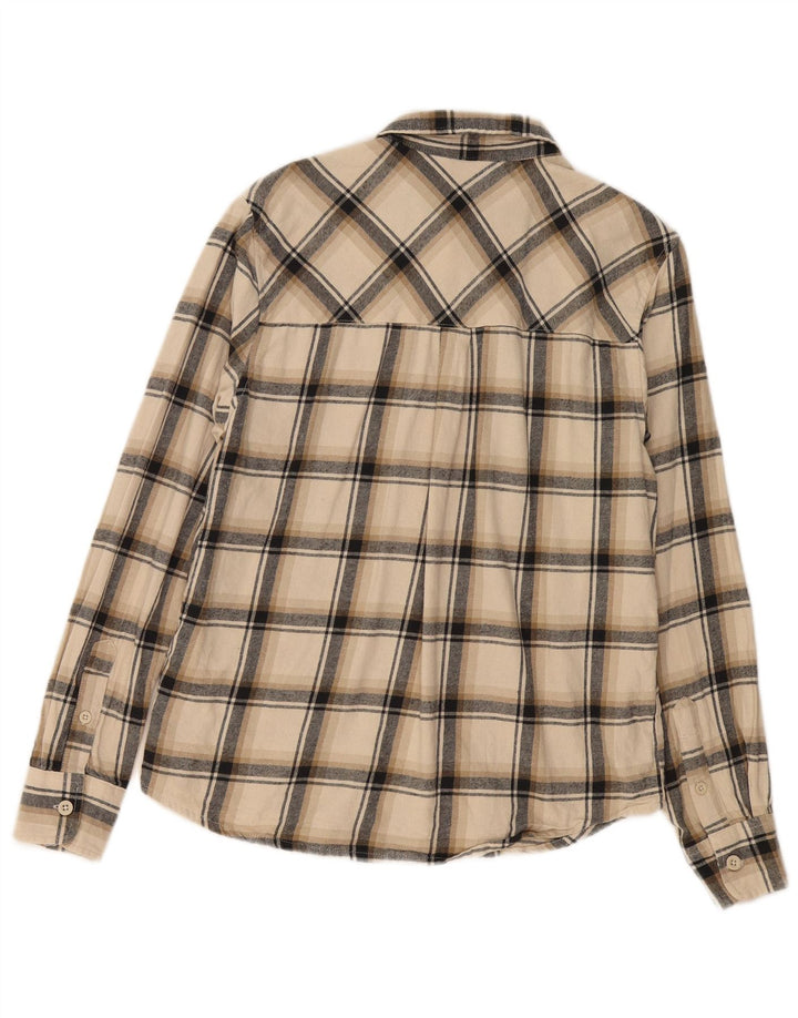 Mountain Warehouse Mens Flannel Shirt Medium Beige Check Cotton