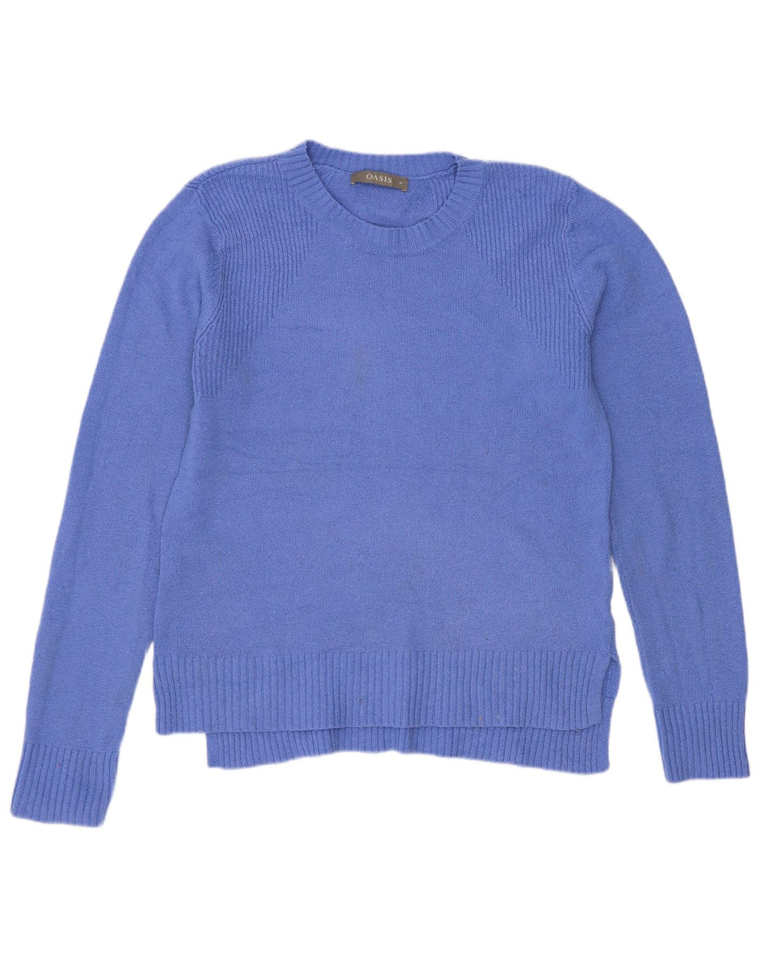 Oasis Womens Crew Neck Jumper Sweater UK 14 Medium Blue Polyester