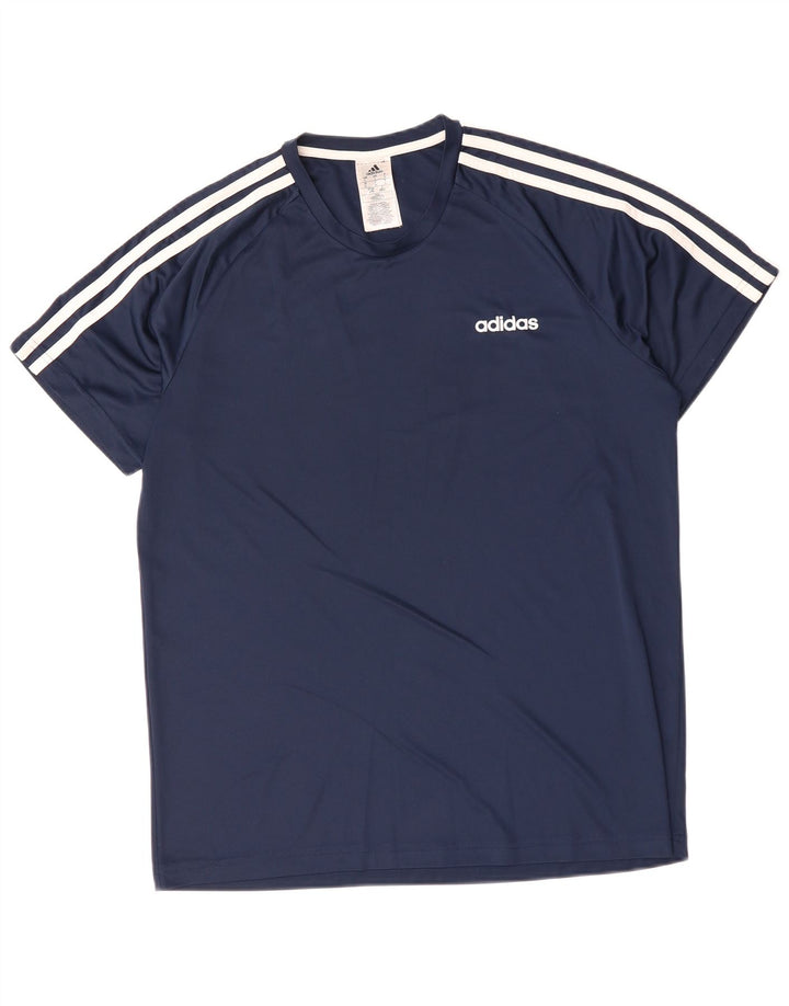 Adidas Mens Aeroready T-Shirt Top Large Navy Blue Polyester