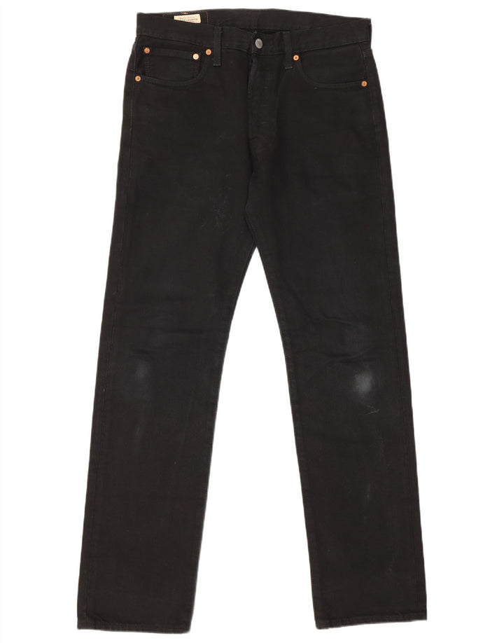 Levi's Mens 501 Straight Jeans W31 L32 Black Cotton