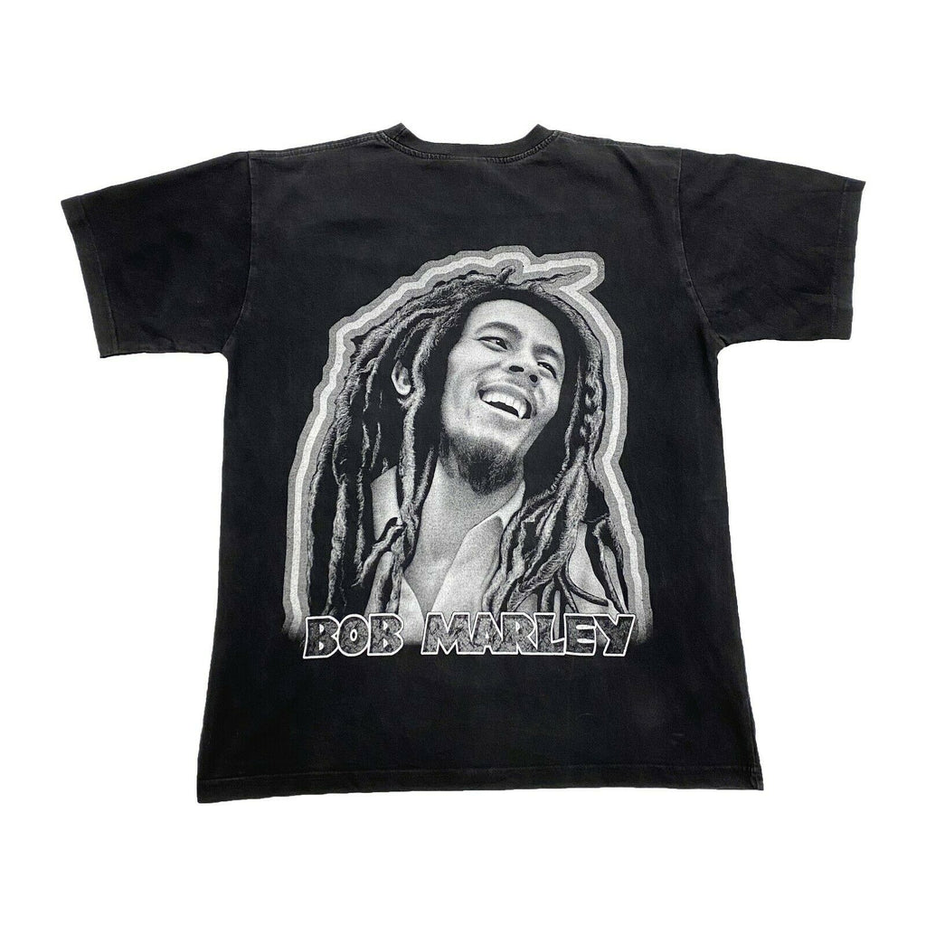 Bob Marley Tshirt | Vintage 90s Reggae Music Legend Jamaican Icon Black VTG | Vintage Messina Hembry | Thrift | Second-Hand Messina Hembry | Used Clothing | Messina Hembry 