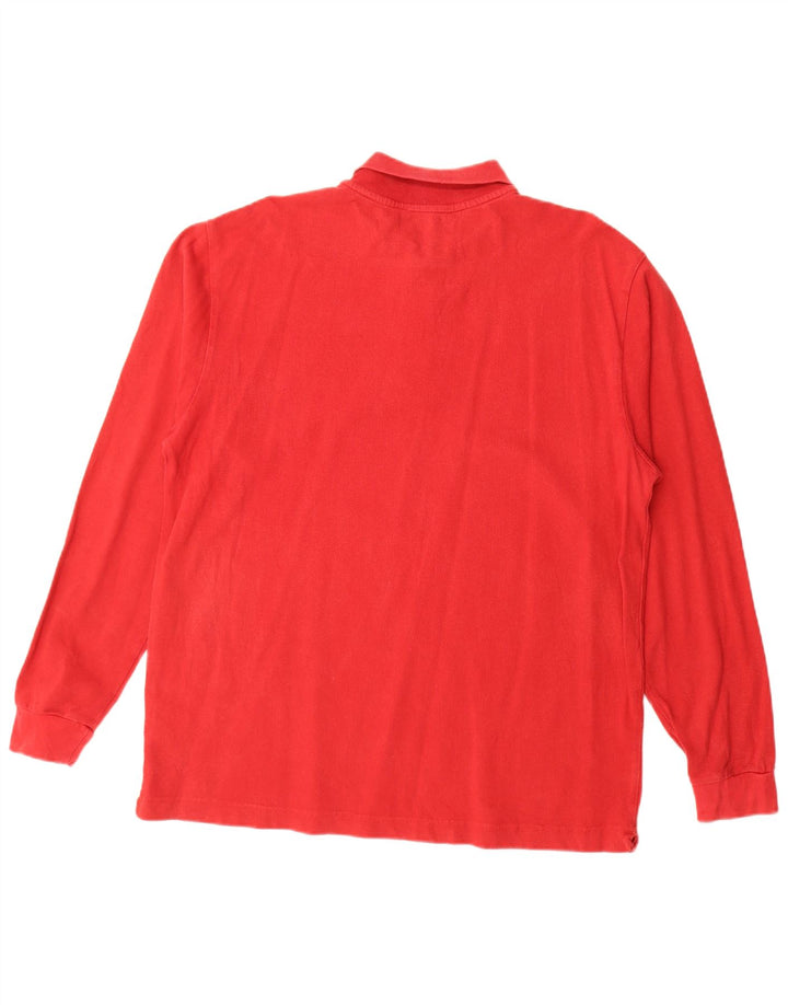 Kappa Mens Long Sleeve Polo Shirt Large Red Cotton