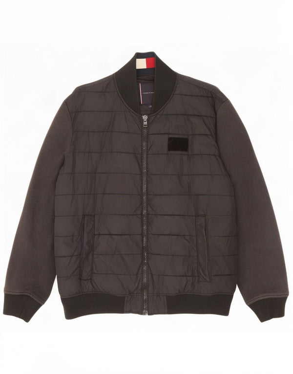 Tommy Hilfiger Mens Padded Jacket UK 44 2XL Black Polyamide