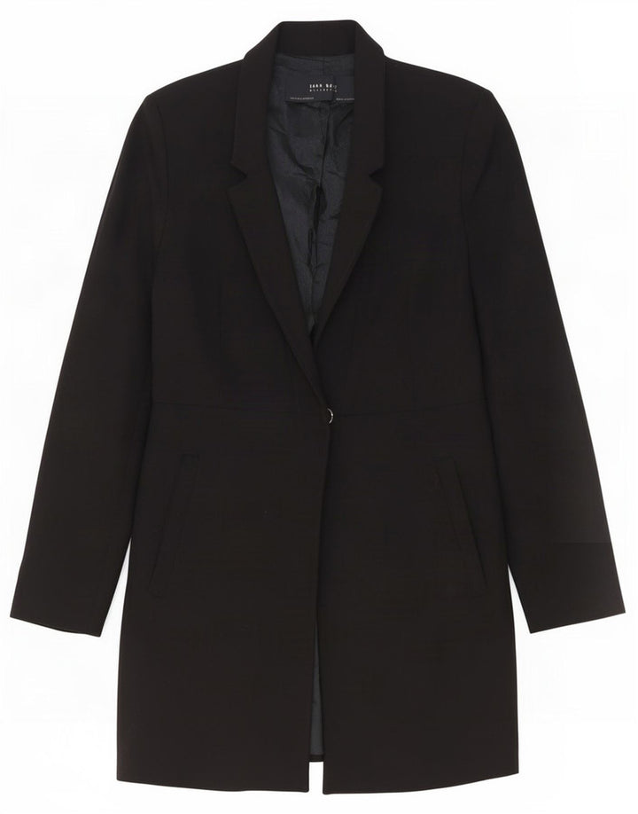 Zara Womens Overcoat UK 6 XS Black Polyester