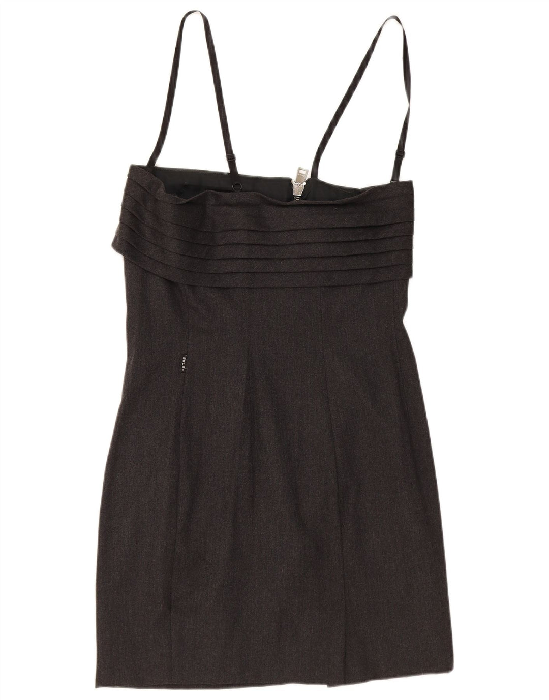 Vintage Womens Sleeveless Bodycon Dress IT 44 Medium Grey Acetate