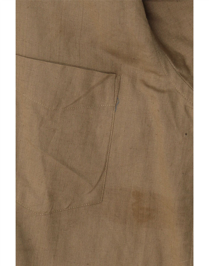 Boggi Mens Shirt Medium Khaki Cotton