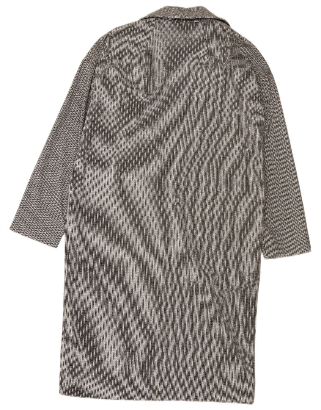 Topshop Womens Open Oversized Overcoat UK 10 Small Grey Herringbone