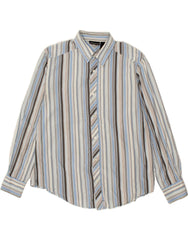 DKNY Mens Shirt Large Grey Striped