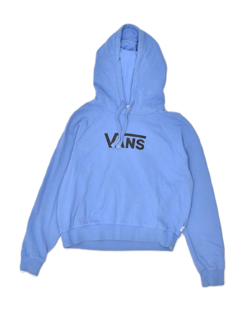 VANS Womens Graphic Hoodie Jumper UK 10 Small Blue Cotton | Vintage Vans | Thrift | Second-Hand Vans | Used Clothing | Messina Hembry 