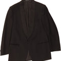 LUBIAM Mens 1 Button Blazer Jacket IT 56 3XL Black Virgin Wool Vintage Lubiam and Second-Hand Lubiam from Messina Hembry 