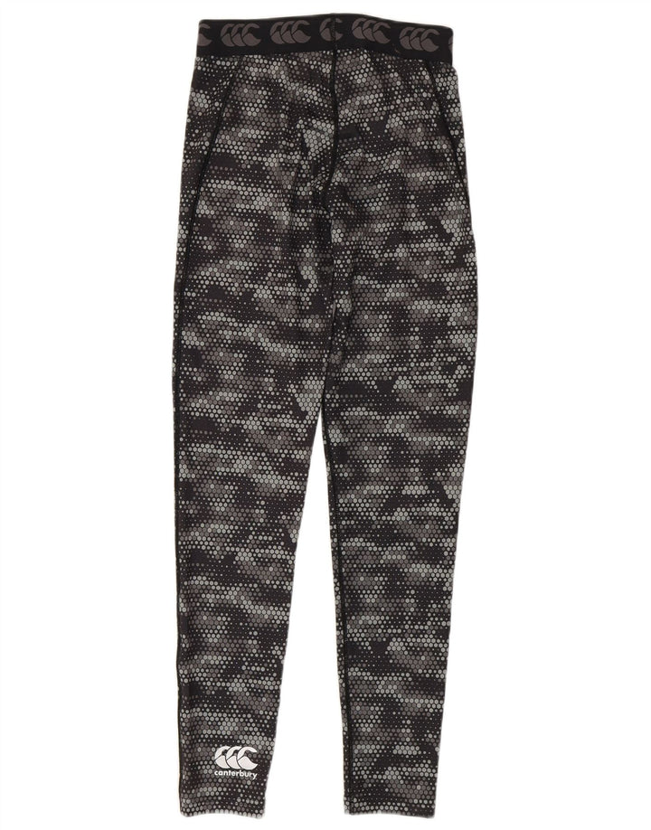 Canterbury Womens Graphic Leggings UK 8 Small  Black Geometric Polyester