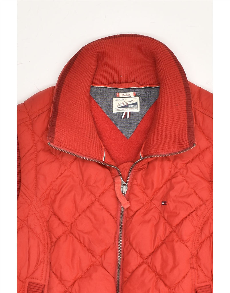 TOMMY HILFIGER Womens Padded Gilet UK 12 Medium Red Polyester | Vintage Tommy Hilfiger | Thrift | Second-Hand Tommy Hilfiger | Used Clothing | Messina Hembry 