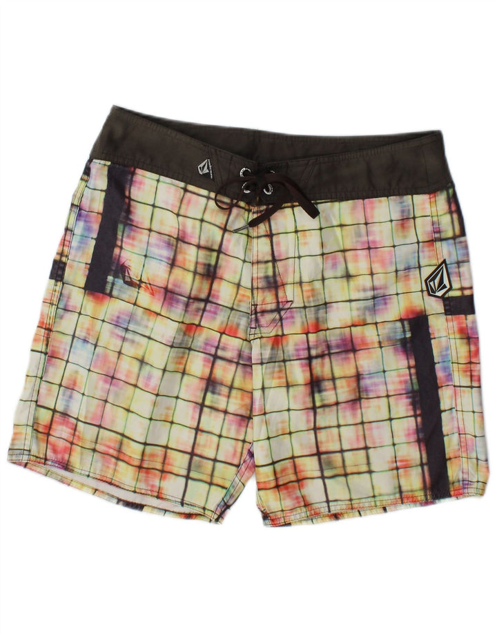 Volcom Mens Swimming Shorts Medium Multicoloured Check Polyester