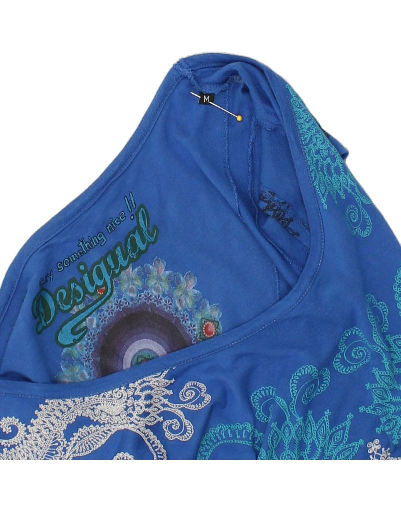 DESIGUAL Womens Graphic A-Line Dress UK 12 Medium Blue Paisley | Vintage Desigual | Thrift | Second-Hand Desigual | Used Clothing | Messina Hembry 